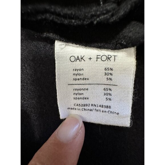 Oak + Fort Jacket Womens Large Black Coatigan Open Front Minimalist Contemporary - Picture 7 of 10